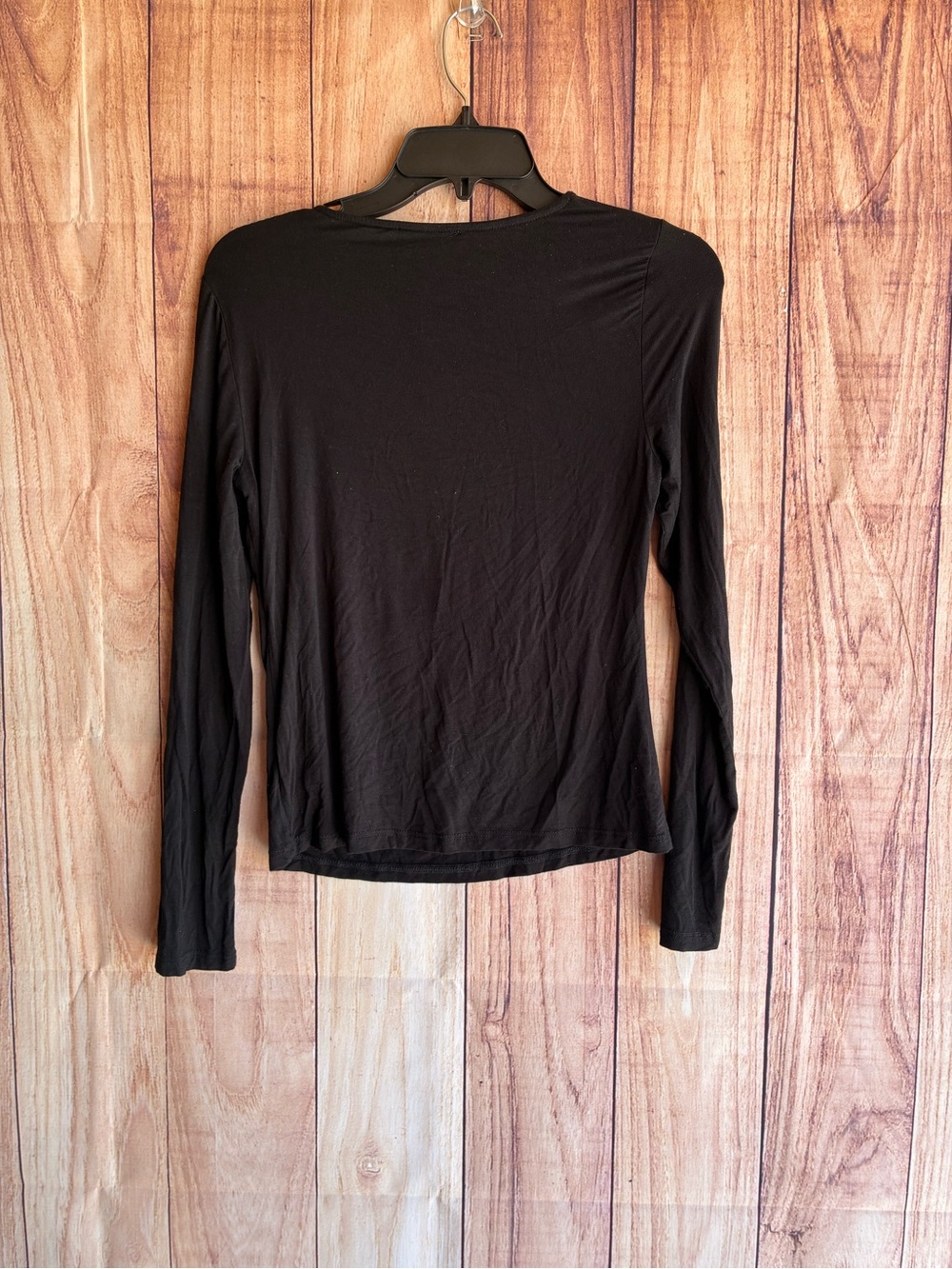 Böhme Black Long Sleeve T-Shirt with Neckline Cutout Detail 
Size Medium - Picture 4 of 6